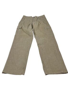 FB County Mens Beige Corduroy Baggy Cargo Pants Size 34x32 Straight Leg